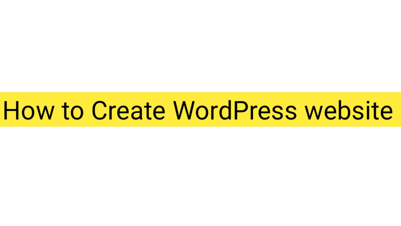 How to create WordPress website
